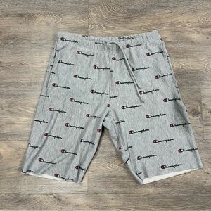 Champion Reverse Weave Heather Gray Logo Print Sweat Shorts - Sz Medium